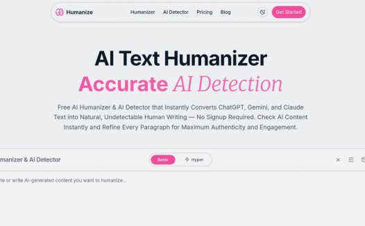 Humanize:免费AI润色工具,将AI生成的文本转化为流畅、自然的文字规避AI检测