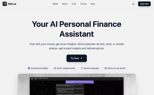 Hilm AI:AI 个人财务助手,利用人工智能帮助用户追踪和管理资金