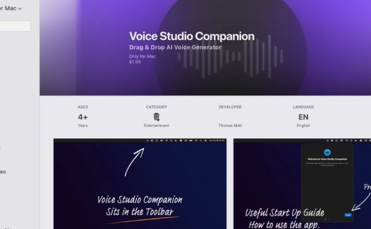 Voice Studio Companion:macOS应用程序,可将文本转换为专业 AI语音