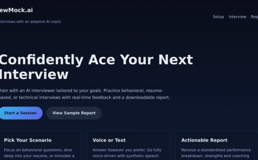 InterviewMock：AI模拟面试，针对行为、简历、技术等多种场景进行模拟面试