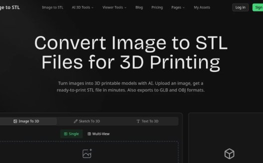 Image to STL:在线将图像转换为3D模型,AI将图片快速转换成 STL、GLB 和 OBJ 文件