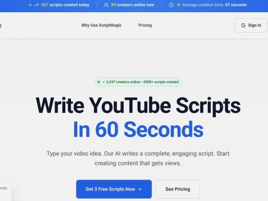 ScriptMagic:AI视频脚本生成工具,快速生成视频脚本