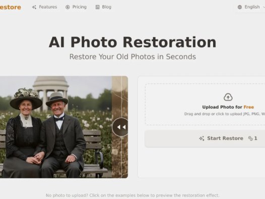 PhotoRestore：AI照片修复工具，可修复并还原旧照片