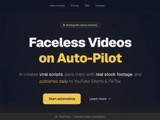ShortFast：AI 视频自动化工具，自动生成脚本、配音和高质量素材