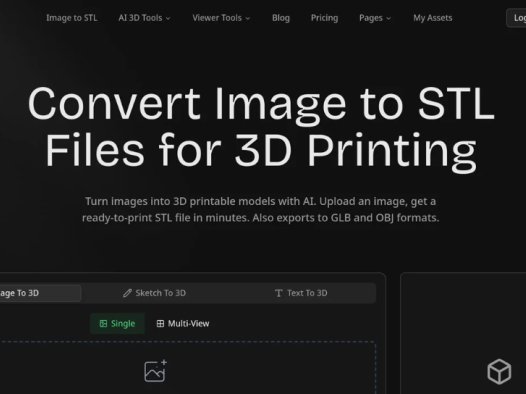 Image to STL:在线将图像转换为3D模型,AI将图片快速转换成 STL、GLB 和 OBJ 文件