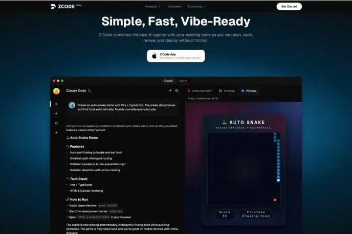 Zcode AI：IDE编程工具，轻量级 AI 代码编辑器 – AI-人工智能-1ai.net