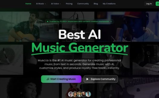 Musci.io：AI 音乐生成器，生成无版权音乐，适用于视频、播客等