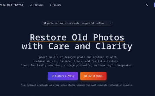 Restore Old Photos:AI在线修复旧照片的工具,轻松还原旧照片