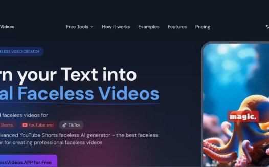 FacelessVideos:无脸视频生成工具,无需出镜轻松制作 YouTube 和 TikTok 热门短视频