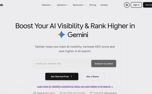 Opttab：AI优化搜索工具，提高 GEO 分数并在 AI 搜索中获得更高的排名