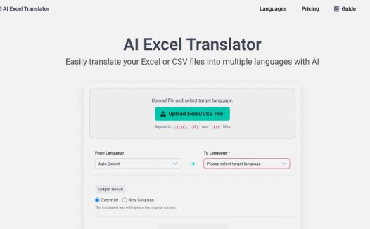 AI Excel Translator：Excel 文件表格工具，快速翻译您的电子表格