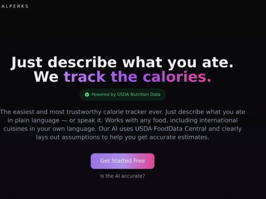 CalPerks： AI饮食应用程序，提供卡路里估算帮助用户轻松记录饮食