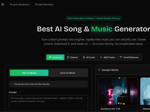 Music Make AI：AI音乐生成器，根据文本提示快速生成高质量、免版税的音乐
