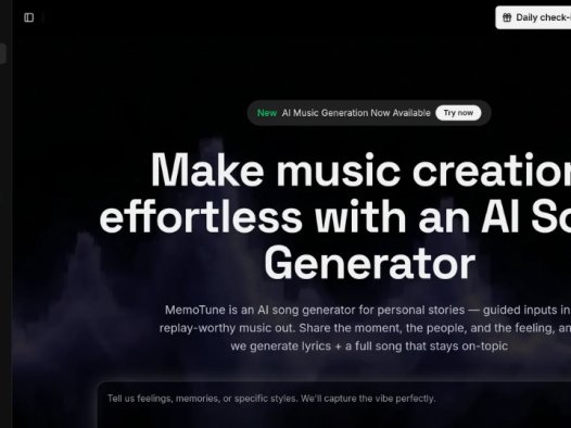 MemoTune:AI歌曲生成器,快速生成原创歌曲