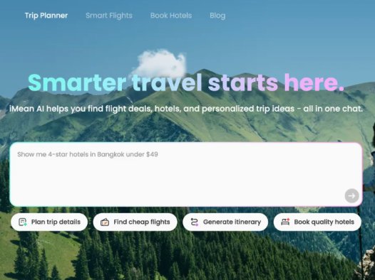 iMean AI：AI旅行规划师，一站式查找航班、酒店，获取个性化行程推荐