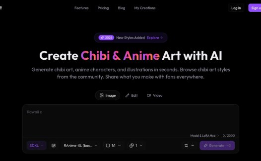 Chibi Art:一款面向动漫爱好者的 AI 绘画工具,AI快速生成可爱的动漫小人、角色和插画