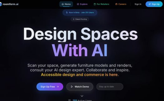 Roomform：AI设计助手，通过3D扫描、家具生成和AI设计助手的室内设计平台