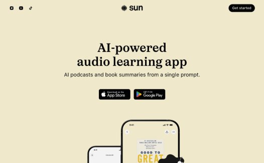 SUN：一款 AI 驱动的音频学习应用，提供个性化音频课程和书籍摘要