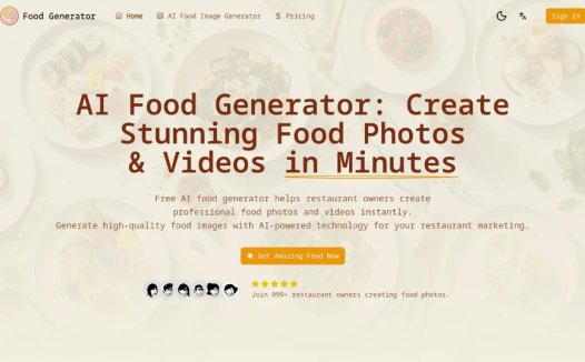 AI Food Generator：免费AI食物生成器，快速生成专业级食物照片和视频