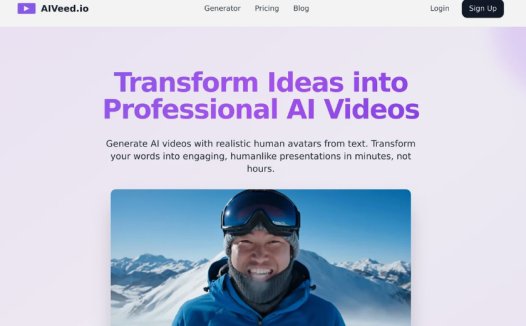 AIVeed：AI视频生成工具，可以将文本转化为专业的视频