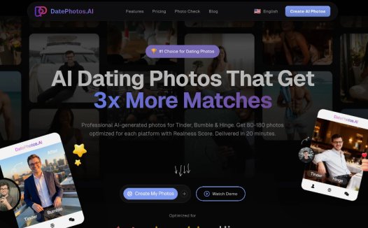 DatePhotos：AI照片生成器，使用AI技术生成专业的约会照片