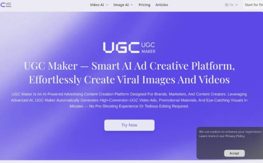 UGC Maker：AI驱动广告内容创作平台，自动生成高质量的UGC视频和图像