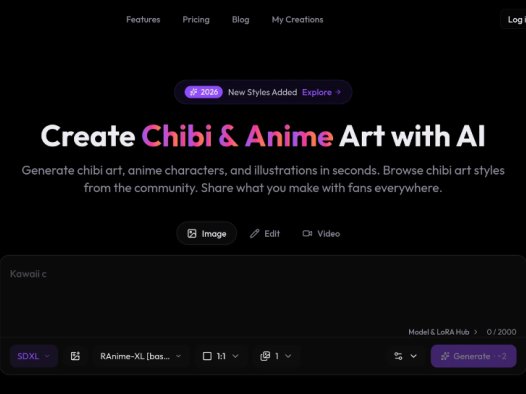 Chibi Art：一款面向动漫爱好者的 AI 绘画工具，AI快速生成可爱的动漫小人、角色和插画