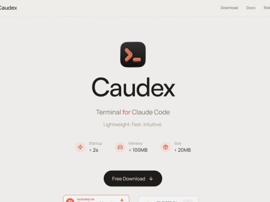 Caudex:一款专为 Claude Code 设计的终端,专为Claude Code设计