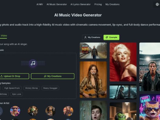 Create Music Video：AI音乐视频生成器，将照片和音频转换为高保真音乐视频