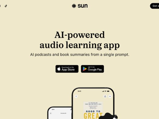 SUN:一款 AI 驱动的音频学习应用,提供个性化音频课程和书籍摘要