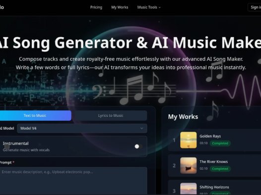 Anymelo：AI 音乐生成器和歌曲创作工具，可将文本和歌词转化为专业级音乐