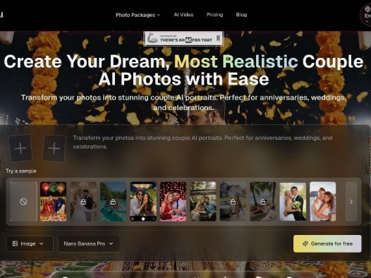 Couple AI: AI情侣照片生成器,帮助用户轻松创建逼真的情侣AI照片