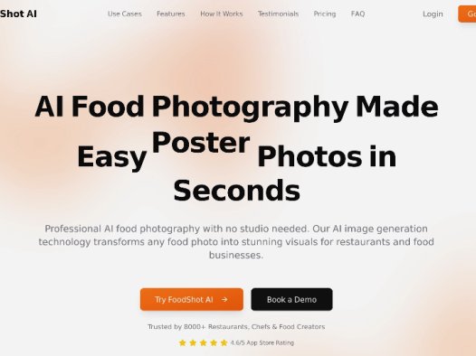 FoodShot AI:食物照片编辑器,将食物照片转化为专业视觉效果