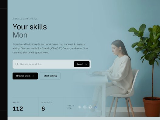 Skly:AI技能、提示和工作流的交易平台,供用户发现和销售 AI 技能、提示和工作流程