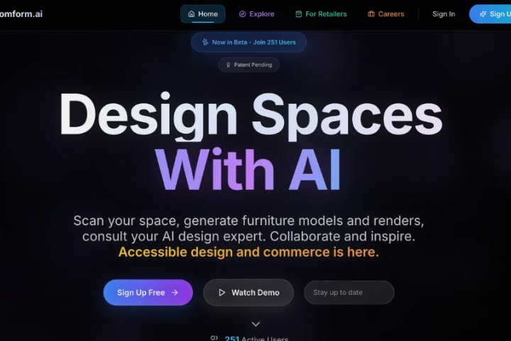 Roomform：AI设计助手，通过3D扫描、家具生成和AI设计助手的室内设计平台 – AI-人工智能-1ai.net