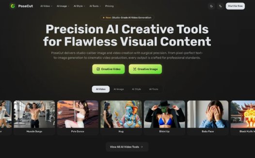 PoseCut：AI图像视频生成平台，提供AI图像编辑和视频创作功能