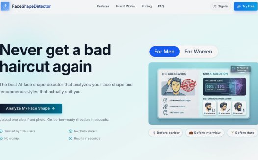FaceShapeDetector：AI面部形状检测器，帮助你找到最适合的发型