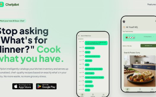 Chefpilot:AI智能厨房助手,提供每日食谱建议、清晰的步骤指导和精美图片