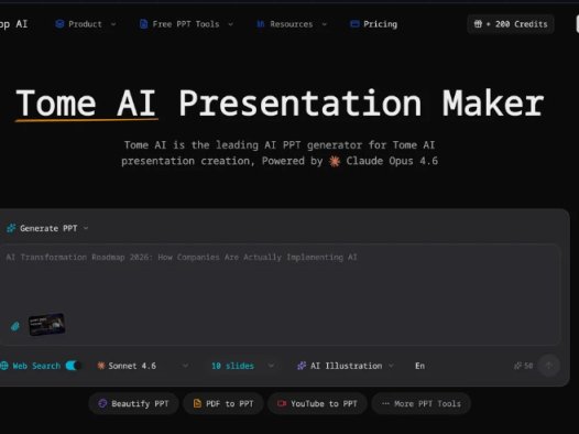 Tome AI：AI演示文稿制作工具，帮助用户快速生成、美化和增强 PPT