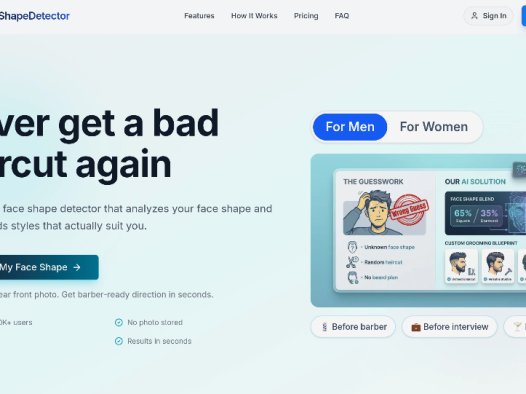 FaceShapeDetector：AI面部形状检测器，帮助你找到最适合的发型