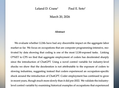 美联储研究：自 ChatGPT 上线以来，美国编程岗位三年少了 50 万