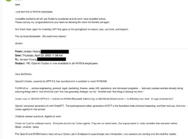超万名员工用上 GPT-5.5，黄仁勋敦促英伟达内部全员使用 OpenAI Codex