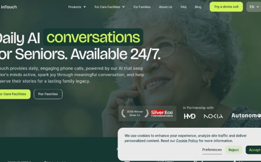 intouch：AI陪伴老年人服务，全天候 24 小时待命