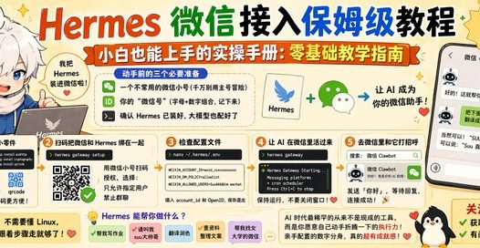 微信接入Hermes教程，小白也能上手的实操手册：零基础教学指南