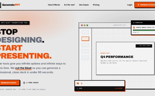 GeneratePPT：AI幻灯片生成器，文本、URL、PDF等快速生成专业幻灯片