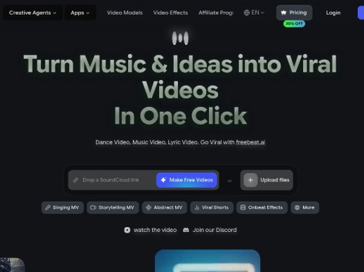 Freebeat：AI音乐视频生成工具，一键将音乐与创意变成爆款视频