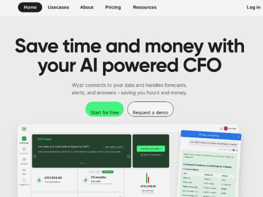 Wyzr：AI智能财务工具，自动化财务预测、风险警报和数据分析