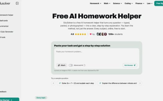 EduSolver:免费AI作业助手,覆盖从中学到大学的所有学科