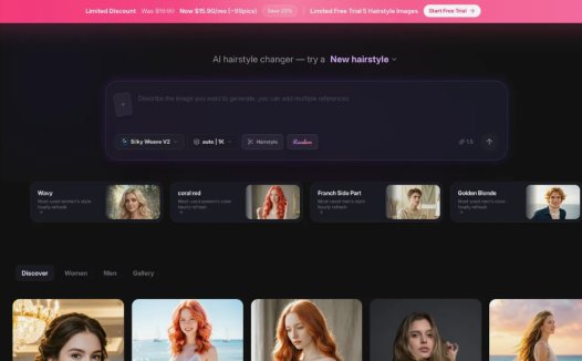 Silky AI:AI发型变换器,上传照片即可预览不同发型和发色效果