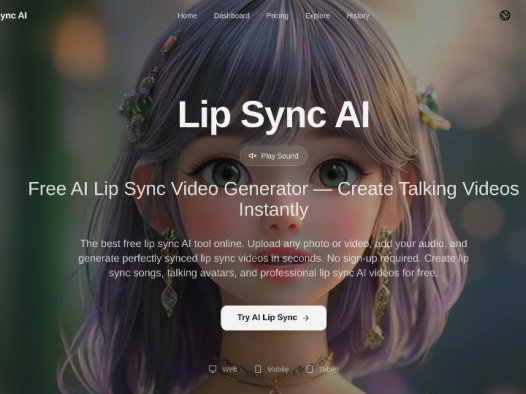 Lip Sync AI:免费AI唇形同步工具,传照片或视频并添加音频即可生成唇形视频